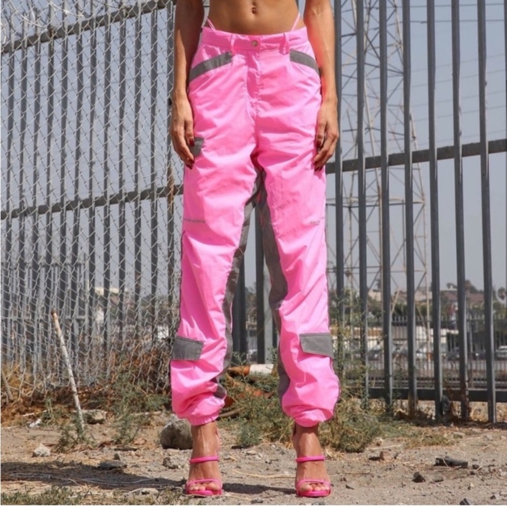 I.AM.GIA Neptune Cargo Pants XS Pink Reflective Belted
Pants StreetWear Nylon